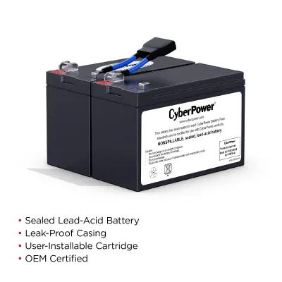 CYBERPOWER - RB1270X2E - CyberPower RB1270X2E UPS Replacement Battery, 2 x 12V/7Ah, 18-month Warranty