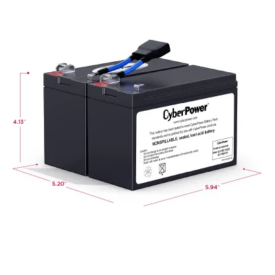 CYBERPOWER - RB1270X2E - CyberPower RB1270X2E UPS Replacement Battery, 2 x 12V/7Ah, 18-month Warranty