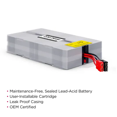 CYBERPOWER - RB1270X4G - Replacement Battery for OR1500PFCRT2U, 4 Batteries, 12V/7Ah, Sealed Lead-Acid, 18 Month Warranty