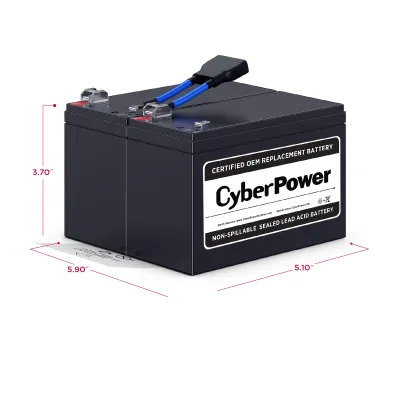 CYBERPOWER - RB1290X2B - REPLACEMENT BATTERY CARTRIDGE, 2 BATTERIES, 12V/9AH, SEALED LEAD-ACID, 18 MONTH WARRANTY