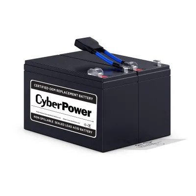 CYBERPOWER - RB1290X2B - REPLACEMENT BATTERY CARTRIDGE, 2 BATTERIES, 12V/9AH, SEALED LEAD-ACID, 18 MONTH WARRANTY
