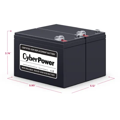 CYBERPOWER - RB1290X2 - CYBERPOWER RB1290X2 UPS REPLACEMENT BATTERY, 2 X 12V/9AH, 18-MONTH WARRANTY