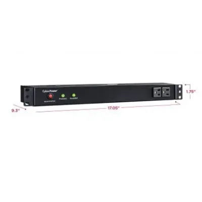 CYBERPOWER - RKBS15S2F10R - 3600 J, 120 V, NEMA 5-15P plug, 12 NEMA 5-15R (2 front, 10 rear), 15 ft cord, Limited lifetime warranty