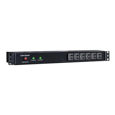 CYBERPOWER - RKBS15S6F12R - 3600 J, 120 V, NEMA 5-15P plug, 18 NEMA 5-15R (6 front, 12 rear), 15 ft cord, Limited lifetime warranty