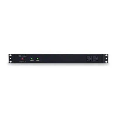 CYBERPOWER - RKBS20ST2F10R - 1800 J, 120 V, NEMA L5-20P twist lock plug, 12 NEMA 5-20R (2 front, 10 rear), 15 ft cord, Limited lifetime warranty