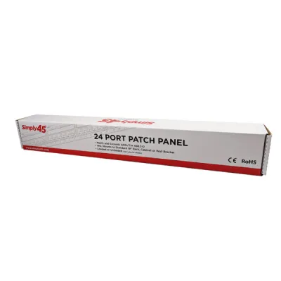 Simply 45 - S45-2024U - 24 Port Unloaded UTP Keystone Patch Panel, 1RU, Cable Management Bracket, cable ties and rack screws. 1ea/box