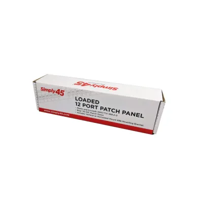 Simply 45 - S45-2512 - 12 Port Loaded UTP Cat5e Patch Panel, 110 style, Wall Mount Bracket, Cable Ties and Rack Mount Screws. 1ea/box