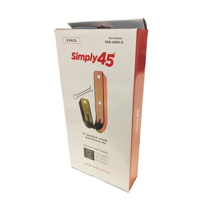 GoSimplyConnect - S45-JH64-50 - Standard J Hooks, Size 4" with Retainer Pin , 50 pc/Master Box