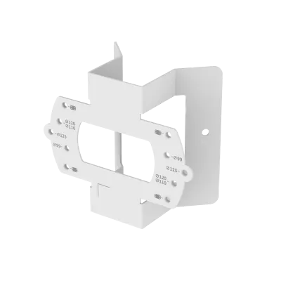 Hanwha - SBD-140KMB - Light weight stainless steel corner mount compatible with: QNV-C8011R/C8012/C9011R, QNV-C8083R/C9083R, QND-6011/6021,
 QND-8011/8021, QNF-8010/9010, QND-6012R(1)/6022R(1)/6072R(1)/6082R(1),
 QND-7012R/7022R/7082R, QNE-8011R/8021