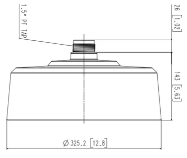 Hanwha - SBP-317HMWP - Hanging Cap Adapter with extra storage space. Can be used with PNM-9084RQZ / PNM-9084RQZ1 / PNM-9085RQZ / PNM-9085RQZ1. Mount screw size : PF 1 1/2", White
