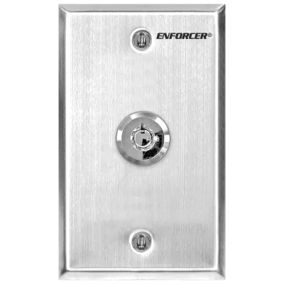 SECO-LARM - SD-72002-V0 - Key Switch Plates, Single-Gang, N.C. Turn-to-Open, Shunt Keyswitch