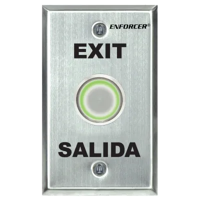 SECO-LARM - SD-7257-SSTQ - Single-Gang Request to Exit (RTE) plate with dual color LED, timer and buzzer
