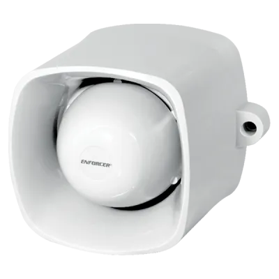 SECO-LARM - SH-816S-BQ - 9~15 VDC Self-Contained 120dB Warble-Tone Siren. 25W speaker with Audio Input