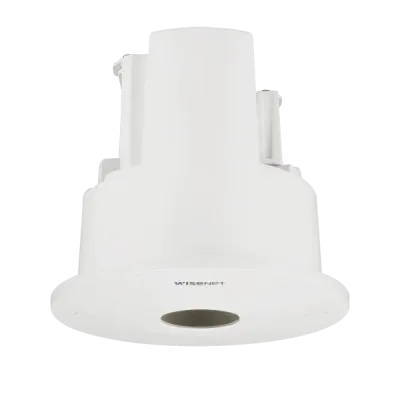Hanwha - SHD-1128FPW - White Plenum Rated Flush Mount. Compatible with: QNF-8010/9010, HCD-6010/6020R/7010RA/7020RA/7030RA, QND-6011/6021/8011/8021/6012R/6022R/6032R/ 7010R/7020R/7030R/8010R/8020R/8030R, LND-6012R/6022R/6032R, XND-6010/6020R/8