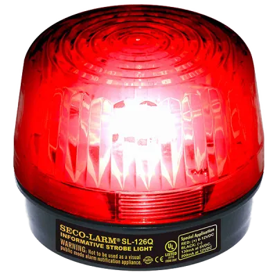 SECO-LARM - SL-126Q/R - Xenon Tube Strobe Light Red, 6-12VDC, UL Listed