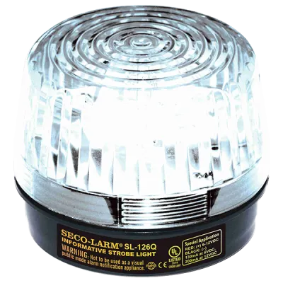 SECO-LARM - SL-126Q/C - Xenon Tube Strobe Light - Clear, 6-12VDC, UL Listed