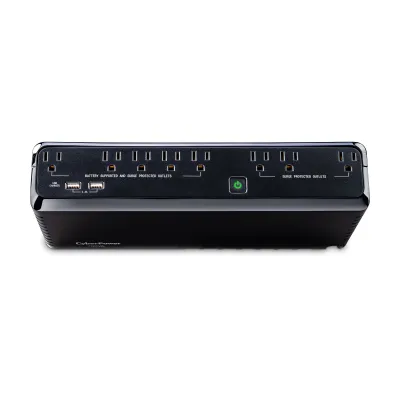 CYBERPOWER - SL700U - 700VA/370W Slim Line Standby UPS, 8 NEMA 5-15R Outlets, NEMA 5-15P Plug, 5 Ft Cord, 2 Type A USB Charging Ports (2.4A Shared), USB, PowerPanel Personal, 3 Yr Warranty