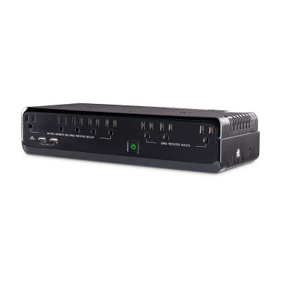CYBERPOWER - SL700U - 700VA/370W Slim Line Standby UPS, 8 NEMA 5-15R Outlets, NEMA 5-15P Plug, 5 Ft Cord, 2 Type A USB Charging Ports (2.4A Shared), USB, PowerPanel Personal, 3 Yr Warranty