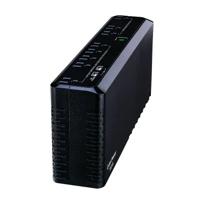 CYBERPOWER - SL700U - 700VA/370W Slim Line Standby UPS, 8 NEMA 5-15R Outlets, NEMA 5-15P Plug, 5 Ft Cord, 2 Type A USB Charging Ports (2.4A Shared), USB, PowerPanel Personal, 3 Yr Warranty