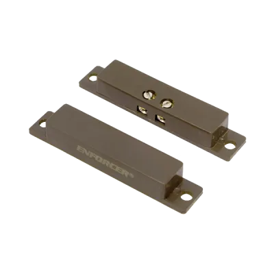 SECO-LARM - SM-431-TQ/B - Surface-Mount Closed Loop Magnetic Contact with quick-connect terminal block. 1" Gap. UL, CUL Listed. Brown. Sold in multiples of 10 (price is for 1 pc).