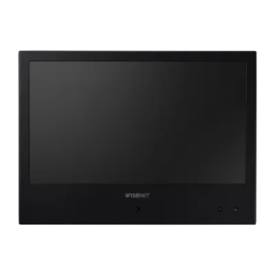 Hanwha - SMT-1030PV - 10" IP public view monitor,1080p (1920x1080), HDMI, VGA, Ethernet, 16:9 aspect ratio, Built-in speaker (2x2 W), VESA mountable (75 x 75mm), black casing, face detection display for visual deterrent, 2MP IP camera built-in, 4.6mm