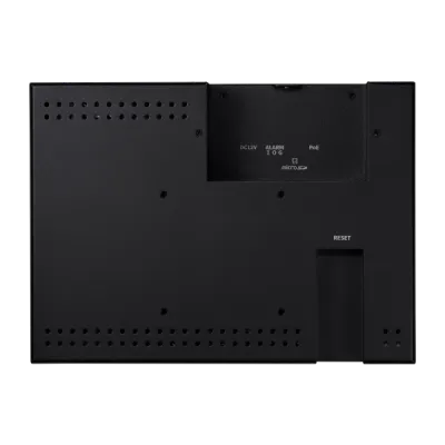 Hanwha - SMT-1030PV - 10" IP public view monitor,1080p (1920x1080), HDMI, VGA, Ethernet, 16:9 aspect ratio, Built-in speaker (2x2 W), VESA mountable (75 x 75mm), black casing, face detection display for visual deterrent, 2MP IP camera built-in, 4.6mm