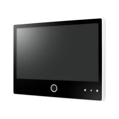 Hanwha - SMT-1031PVW - 10-inch (10.1") AI Enabled IP Public View Monitor (AI PVM), White Color, 1024x600 60Hz, Ethernet, Built-in Speakers (1W x2), AI Object Classification and Analytics, Face Detection, Motion Activated LED and Audio Alarm, Customiz