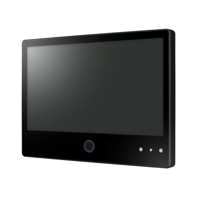 Hanwha - SMT-1031PV - 10-inch (10.1") AI Enabled IP Public View Monitor (AI PVM), Black Color, 1024x600 60Hz, Ethernet, Built-in Speakers (1W x2), AI Object Classification and Analytics, Face Detection, Motion Activated LED and Audio Alarm, Customiza