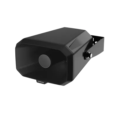 Hanwha - SPA-H100B - IP Audio Speaker, Two-way audio, Scheduler, Background Music, Text To Speech, 10W Amp, 124dB Output, Freq. Range 650Hz-5.3kHz, 1GB Internal Storage, Single Micro SD slot (Up to 32GB), Built in Relay, SUNAPI, Onvif, SIP, P2P-SIP, 