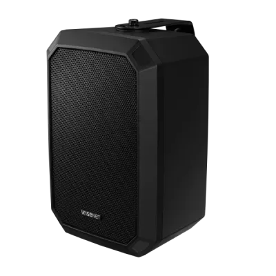 Hanwha - SPA-W100B - IP Audio Speaker, Two-way audio, Scheduler, Background Music, Text To Speech, 10W Amp, 101dB Output, Freq. Range 120Hz-20kHz, 1GB Internal Storage, Single Micro SD slot (Up to 32GB), Built in Relay, SUNAPI, Onvif, SIP, P2P-SIP, I