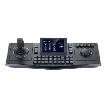 Hanwha - SPC-7000 - Controller, IP system keyboard with touch screen TFT LCD, Interchangeable 3D joystick & jog shuttle for left or right handed users, RS-485, DVR/NVR, Matrix & PTZ control, 1CH video input/output, SSM using USB interface only.
