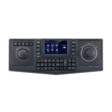 Hanwha - SPC-7000 - Controller, IP system keyboard with touch screen TFT LCD, Interchangeable 3D joystick & jog shuttle for left or right handed users, RS-485, DVR/NVR, Matrix & PTZ control, 1CH video input/output, SSM using USB interface only.