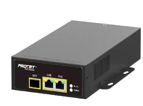 Hanwha - SPO-8315 - 83W HPoE Injector, Fully compliant with IEEE802.3af/at/bt, PoE++, Built-in SFP slot, Compatible with XNP-9300RW / XNP-8300RW / XNP-6400RW, PNM-9085RQZ / PNM-9085RQZ1 / PNM-9084RQZ / PNM-9084RQZ1 / PNM-9322VQP / SMT-3221PV / SMT-32