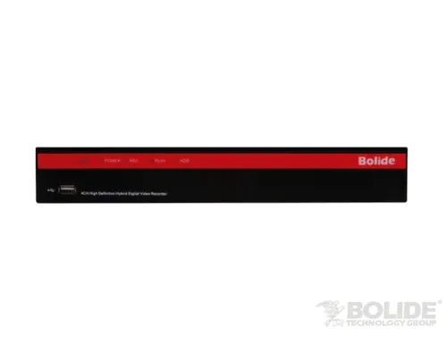 BOLIDE - SVR9504H/NDAA - 4-Channel H.265 5MP HD Over Coax / IP Hybrid DVR, Supports AHD / TVI / CVI/ Analog Formats, 10Mbps IP Throughput, 4K Output, HDMI and VGA, 4-Channel Audio In/ 1-Channel Audio Out, 1 SATA Hard Drive Bay Up to 12TB, QuickConnec