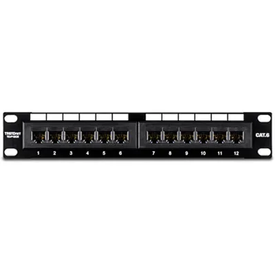 TRENDNET - TC-P12C6 - 12-Port Cat. 6 Unshielded Patch Panel (10" wide)