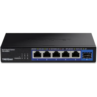 TRENDNET - TEG-S5061 - 6-Port 2.5G Unmanaged Switch with 10G SFP+ Port