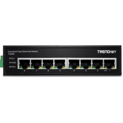 TRENDNET - TI-E80 - 8-Port Industrial Fast Ethernet DIN-Rail Switch