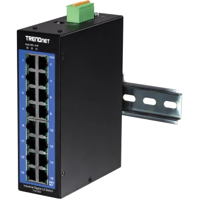 TRENDNET - TI-G160i - 16-Port Industrial Gigabit L2 Managed  DIN-Rail Switch