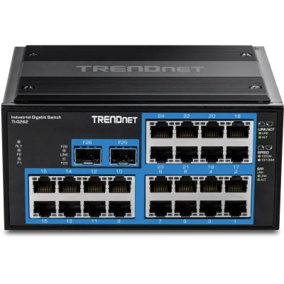 TRENDNET - TI-G262 - 26-Port Hardened Industrial Gigabit DIN-Rail Switch