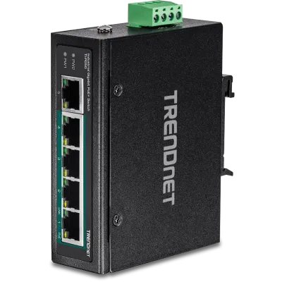 TRENDNET - TI-PG50 - 5-Port Industrial Gigabit PoE + DIN-Rail Switch