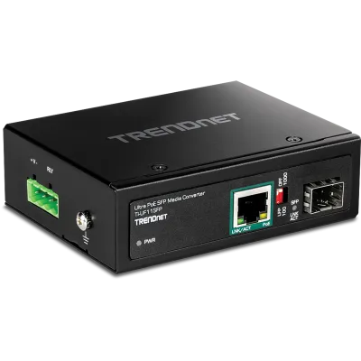 TRENDNET - TI-UF11SFP - Hardened Industrial SFP to Gigabit UPoE  Media Converter