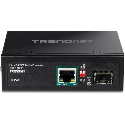 TRENDNET - TI-UF11SFP - Hardened Industrial SFP to Gigabit UPoE  Media Converter