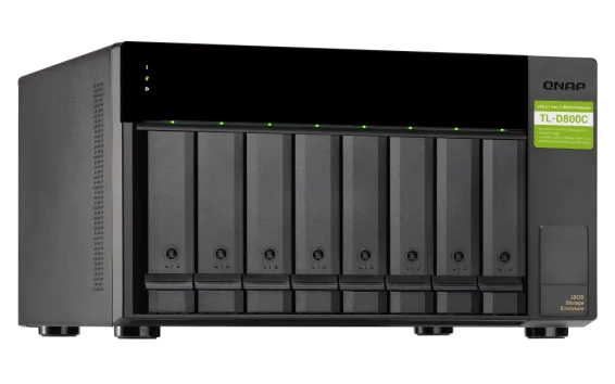 QNAP - TL-D800C-US - 8-bay desktop USB-C 3.1 Gen2 10Gbps JBOD expansion unit  with a 1-meter USB-C to USB-A 3.1 Gen2 cable