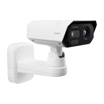 Hanwha - TNM-C4940TD - Wisenet T network Bi-spectrum AI Thermal Camera (uncooled), Dual sensor camera with VGA thermal and 4K visible video output, built-in 9.1mm fixed lens (FoV: 50° thermal) & 4.4~9.3mm motorized varifocal lens (FoV: 112.1°~47.5° v