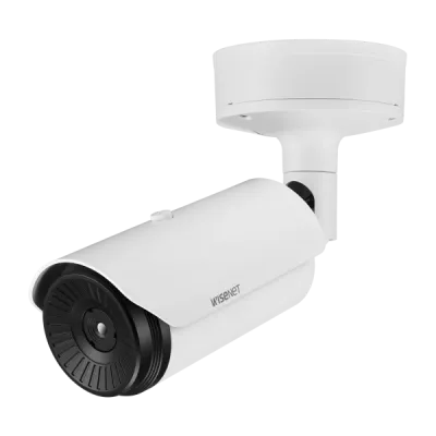 Hanwha - TNO-3010T - QVGA Thermal camera, Max. 320 x 240 resolution support, built-in 2.7mm fixed lens, H.265, H.264, MJPEG codec, Max. 30fps@all resolutions, full video and audio analytics, temperature detection, shock detection, micro SD Max. 256GB