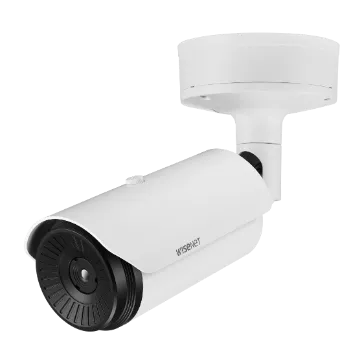Hanwha - TNO-3030T - QVGA Thermal camera, Max. 320 x 240 resolution support, built-in 13.7mm fixed lens, H.265, H.264, MJPEG codec, Max. 30fps@all resolutions, full video and audio analytics, temperature detection, shock detection, micro SD Max. 256G