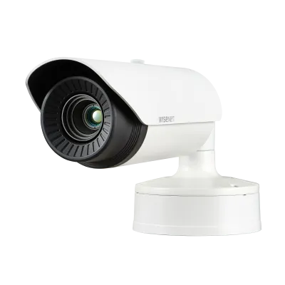 Hanwha - TNO-4030TR - Wisenet T network outdoor vandal Radiometric bullet camera (uncooled), 640x480 @ 30fps, 13mm fixed focal lens (48.6°), triple codec H.265/H.264/MJPEG with Wisestream II, built-in SD card slot (1x256GB), advanced video analytics 