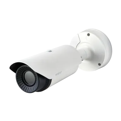 Hanwha - TNO-4050T - Wisenet T network outdoor vandal thermal bullet camera (uncooled), 640x480 @ 30fps, 35mm fixed focal lens (17.2°), triple codec H.265/H.264/MJPEG with Wisestream II, built-in SD card slot (1x256GB), advanced video analytics and s