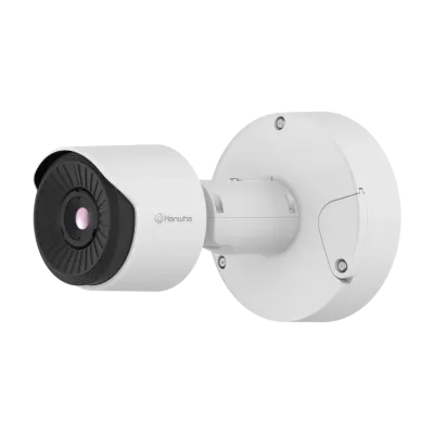 Hanwha - TNO-C3012TRA - Wisenet T network AI Radiometric compact bullet camera (uncooled), 384 x 288 @ 8fps,＜30mK (NETD), 4.4mm fixed focal lens (HFoV: 90.0°), Triple triple codec H.265/H.264/MJPEG with Wisestream II and WiseStream III (based on AI e