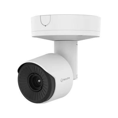 Hanwha - TNO-C3020TRA - Wisenet T network AI Radiometric compact bullet camera (uncooled), 384 x 288 @ 30fps, <30mK (NETD), 6.6mm fixed focal lens (HFoV: 60.0°), Triple triple codec H.265/H.264/MJPEG with Wisestream II and WiseStream III (based on AI